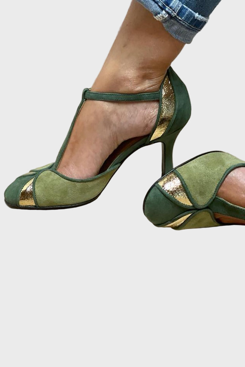 Agnès | Escarpins T-Bar Bicolores